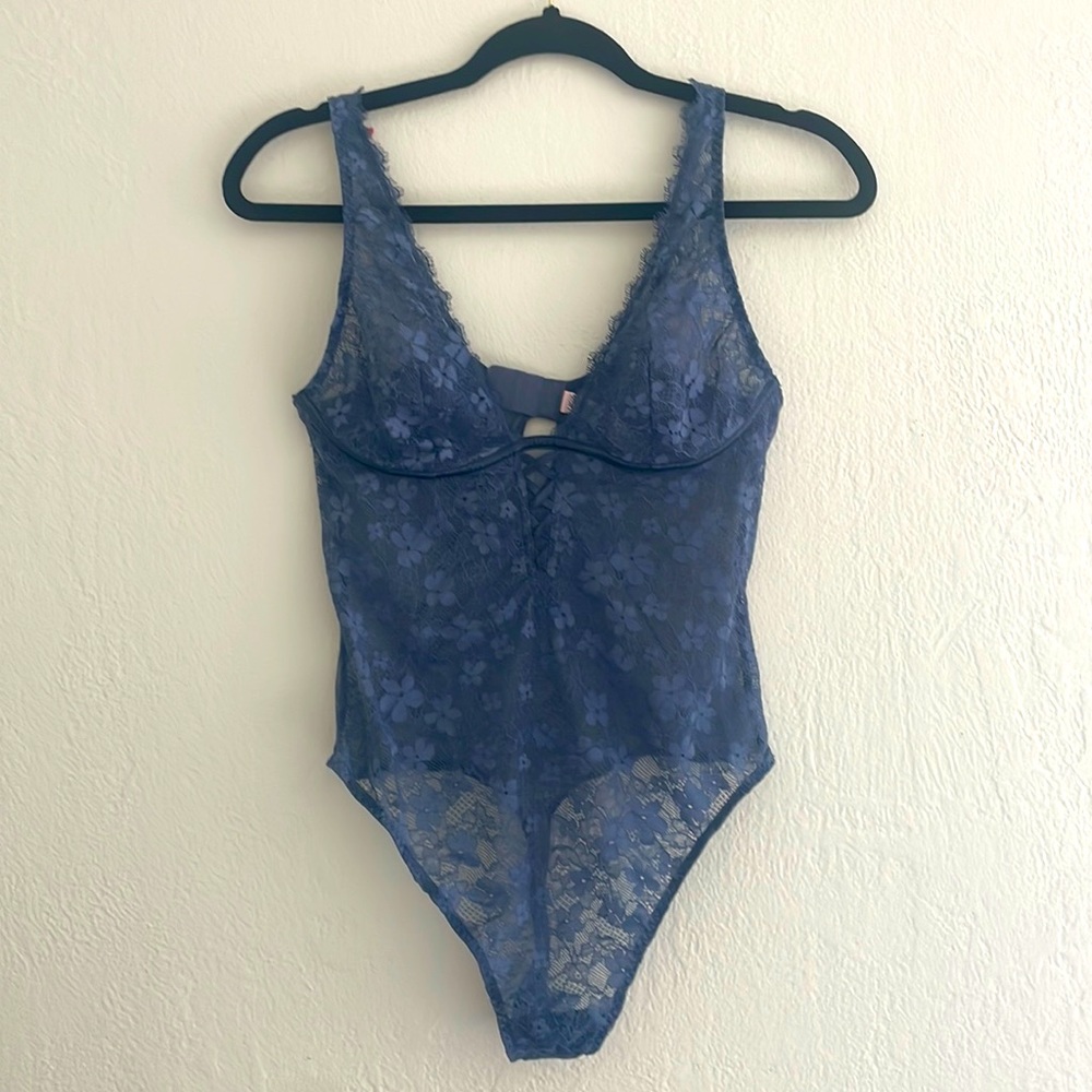 Victoria’s Secret Teddy, Slate Blue; Size Medium